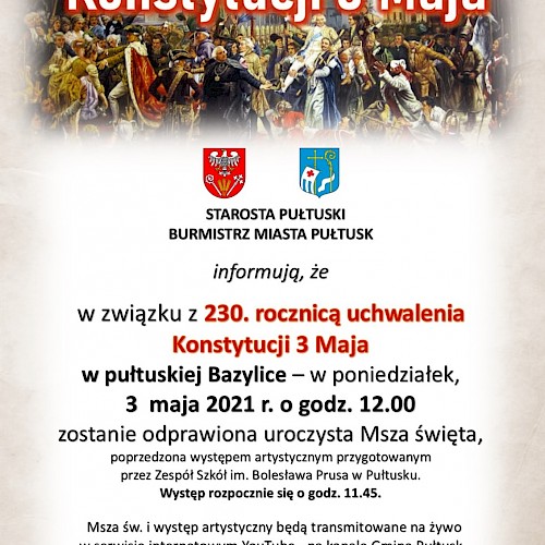230. Rocznica uchwalenia Konstytucji 3 Maja