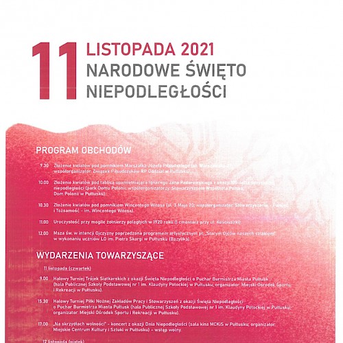 Narodowe Święto Niepodległości,  11 listopada 2021 r.