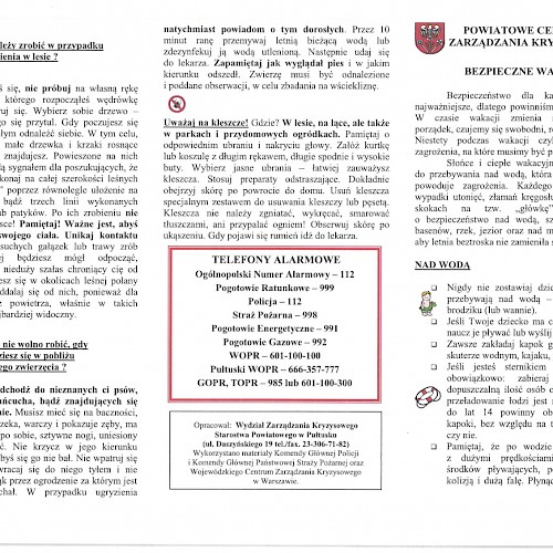 BEZPIECZNE WAKACJE